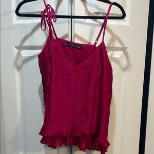Pink Pleated Women's Top